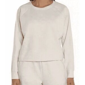 Express Women's Long Sleeve Top Heather Cream Soft Crew Neck Size Large NWT